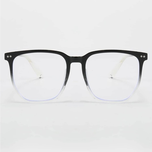 New “blue light”(rounded square)glasses with case for women.Color-black/white🤍 - Picture 9 of 13